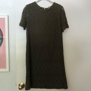 Forest green lace dress